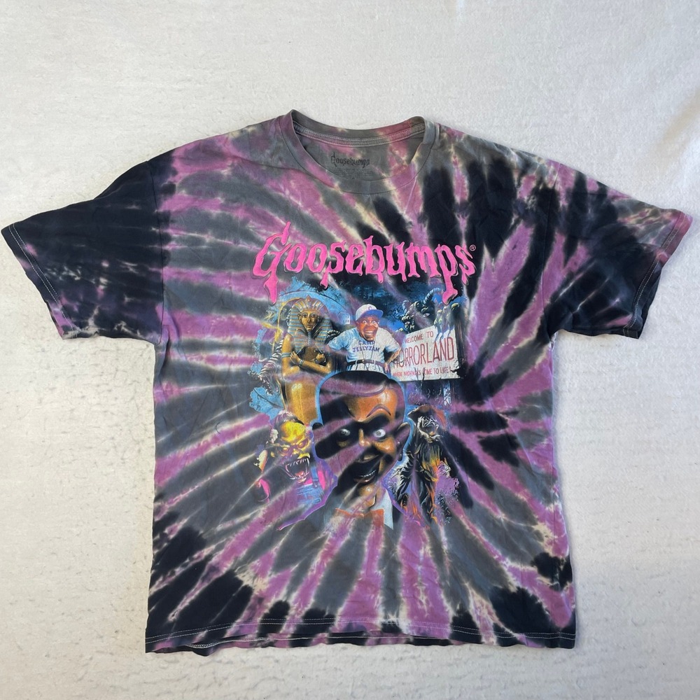 Goosebumps T-Shirt Mens Large Purple Tie Dye Horrorland Slappy Graphic Tee